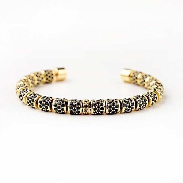 Paved Beaded Bangle In Gold