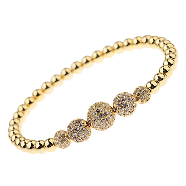 Five Gold Ball Bead Bracelet