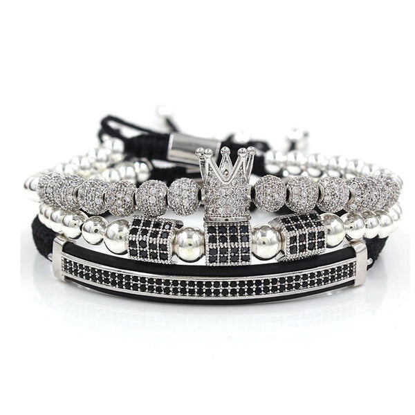 3 Piece Crown Set Bracelet in Silver
