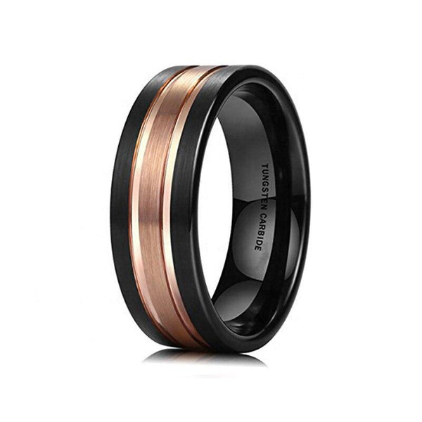 Two Tone Ring in Rose Gold Black