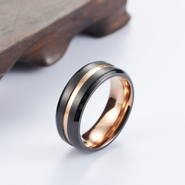 Black & Rose Gold Two-tone Ring