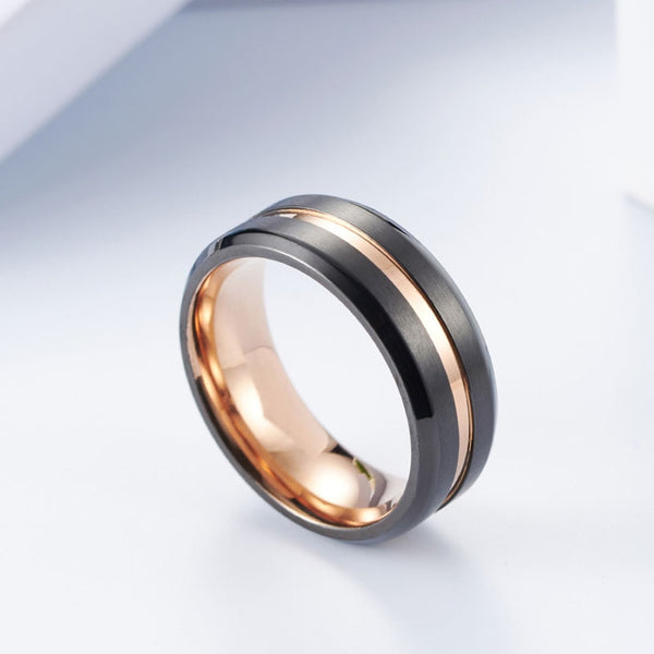 Black & Rose Gold Two-tone Ring