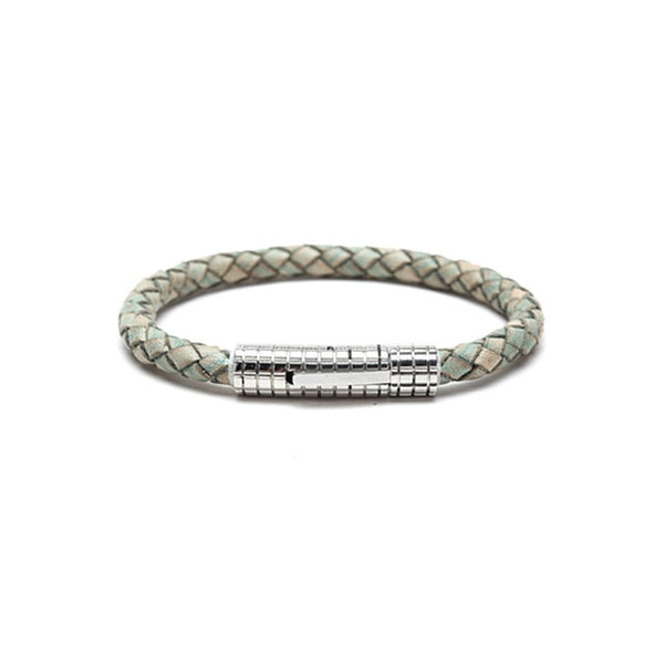 Braided Leather Band in White