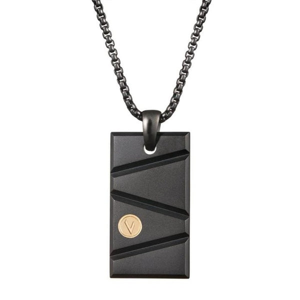 Geometric Pendant Necklace in Black