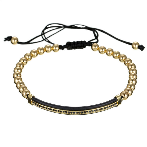 Adjustable Beaded Bracelet in Gold